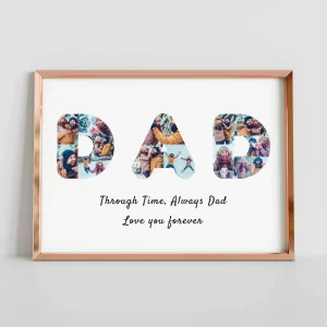 loving dad photo collage close up view