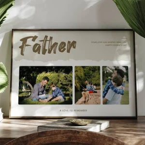 father’s love photo collage close up view