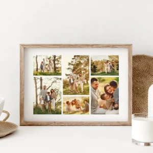 family in nature photo collage close up view