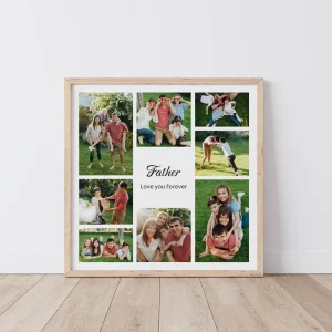 forever father photo collage close up view