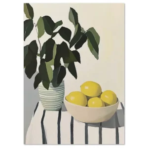 Lemons and Leaves Food large wall art