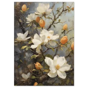 Blossoms of Serenity Floral large wall art