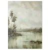 Tranquil Waterside Forest large wall art