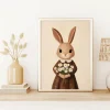 Bunny with Daisies Kids wall art prints