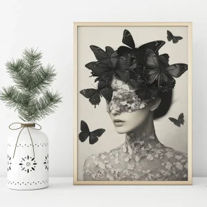 Veil of Butterflies Beauty wall art prints