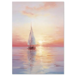 Sailing into the Sunset Romantic large wall art