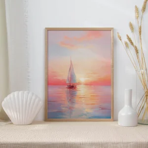 Sailing into the Sunset Romantic wall art prints