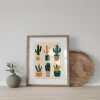 Playful Cactus Set Cartoon wall art prints