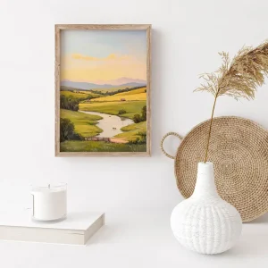 Golden Valley Stream Rural wall art prints