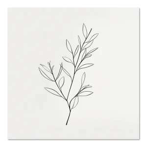 Minimal Leaf Sketch Line large wall art