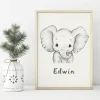 Little Elephant Edwin Kids wall art prints