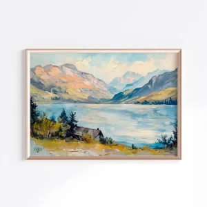 Lakeview Serenity Mountains wall art prints