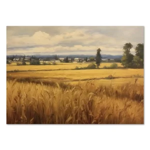 Golden Harvest Fields Rural large wall art