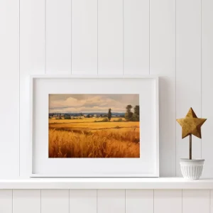 Golden Harvest Fields Rural wall art prints