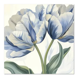 Blue Tulip Elegance Floral large wall art