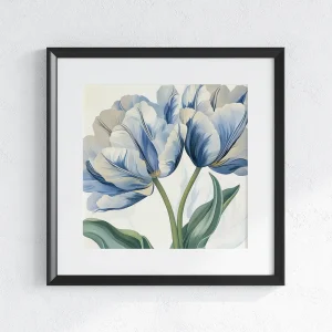 Blue Tulip Elegance Floral wall art prints