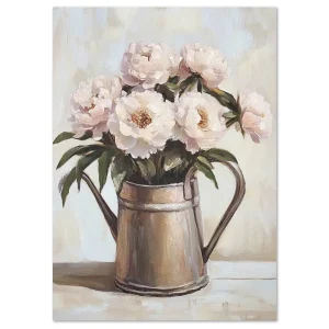 Blush Peonies in Vessel Floral large wall art