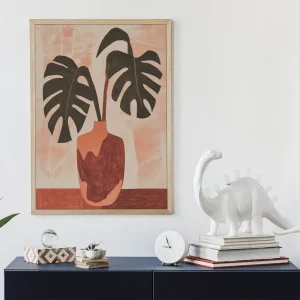 Monstera in Clay Vase Leaf wall art prints