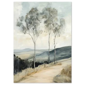 Tranquil Valley Trees Mountains large wall art