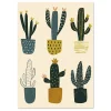 Playful Cactus Charm Cartoon large wall art