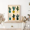 Playful Cactus Charm Cartoon poster prints
