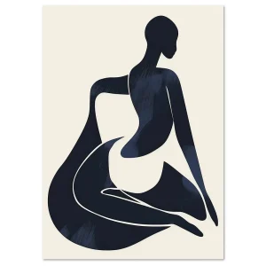 Graceful Silhouette Line large wall art
