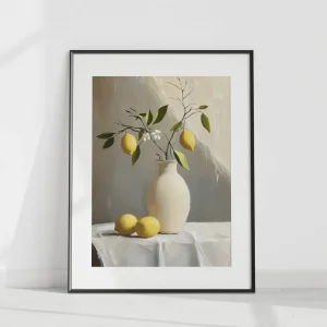 Lemons in Still Vase Floral wall art prints