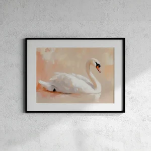 Graceful Swan in Serenity Bird wall art prints
