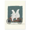 Polar Ride Together Cartoon large wall art