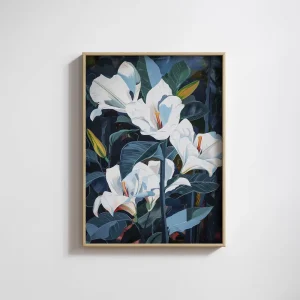 Midnight Lilies Floral wall art prints
