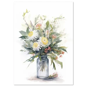 Blooming Grace Floral large wall art