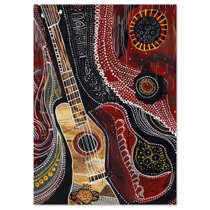 Rhythms of the Guitar Aboriginal large wall art