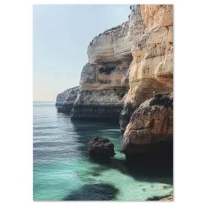 Cliffs by Azure Sea Coastal large wall art