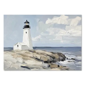 Beacon by the Shore Coastal large wall art