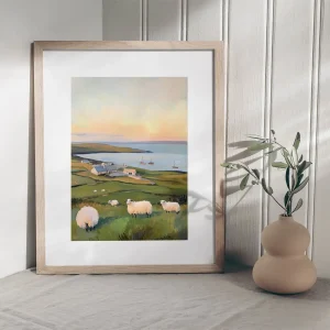 Sunset Over Pastures Rural wall art prints