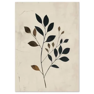 Minimal Branches Leaf large wall art