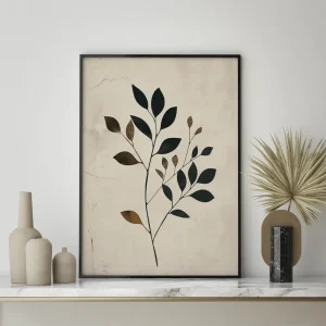 Minimal Branches Leaf wall art prints