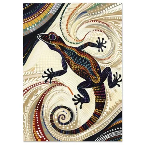Dreamtime Gecko Aboriginal large wall art