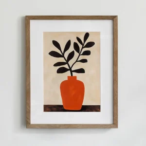 Terracotta Leaf Study Leaf wall art prints