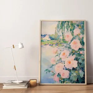 Roses by the Lake Floral wall art prints