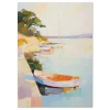Boats at Pastel Cove Coastal large wall art