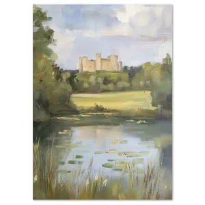 Castle over Quiet Waters Landmark large wall art