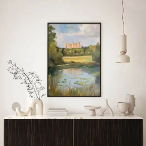 Castle over Quiet Waters Landmark wall art prints