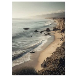 Whispering Coastal Morning Beach large wall art