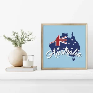 Flag Across Australia Line wall art prints
