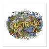 Playful Australia Dreams Cartoon large wall art