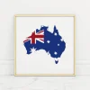 Australia in Flag Line wall art prints