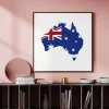 Australia in Flag Line poster prints
