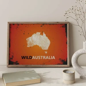 Watercolour Heart of Australia Line wall art prints