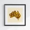 Golden Map of Australia Urban wall art prints